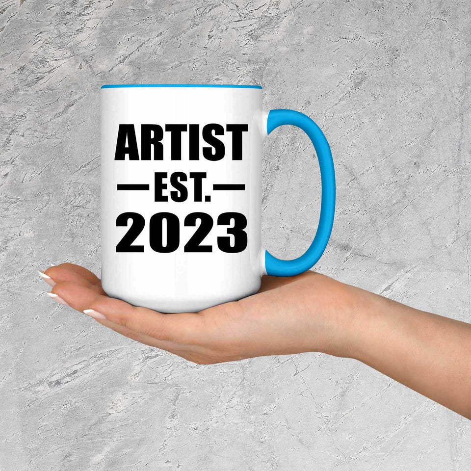 Artist Established EST. 2023 - 15oz Accent Mug Blue