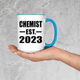 Chemist Established EST. 2023 - 15oz Accent Mug Blue