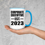 Corporate Executive Established EST. 2023 - 15oz Accent Mug Blue