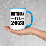 Dietician Established EST. 2023 - 15oz Accent Mug Blue