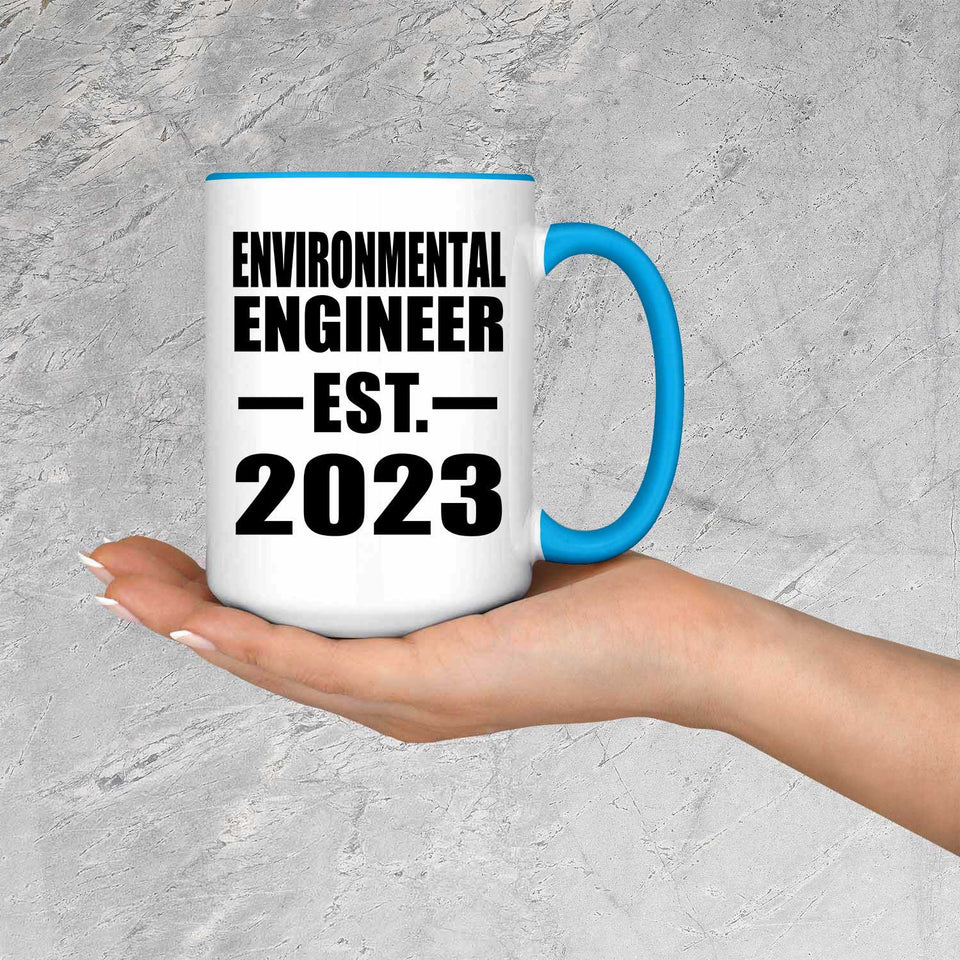 Environmental Engineer Established EST. 2023 - 15oz Accent Mug Blue