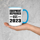 Equipment Repairer Established EST. 2023 - 15oz Accent Mug Blue