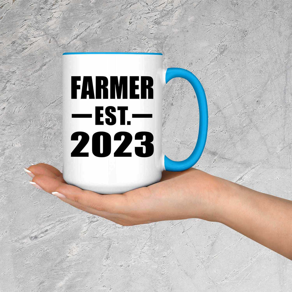 Farmer Established EST. 2023 - 15oz Accent Mug Blue