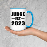 Judge Established EST. 2023 - 15oz Accent Mug Blue