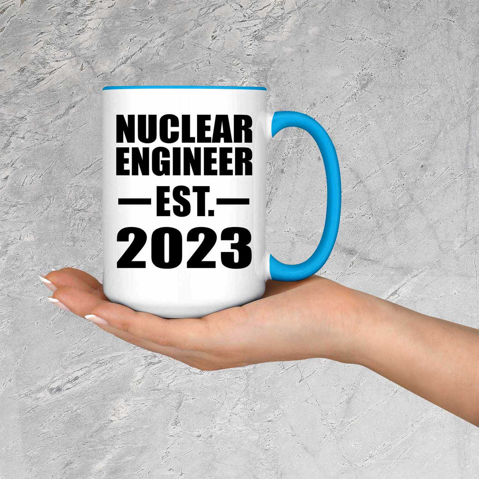 Nuclear Engineer Established EST. 2023 - 15oz Accent Mug Blue