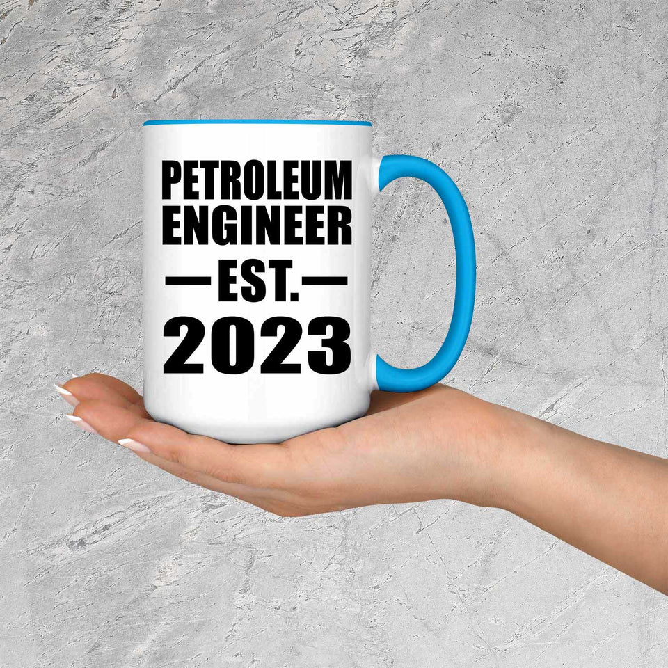 Petroleum Engineer Established EST. 2023 - 15oz Accent Mug Blue