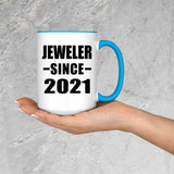 Jeweler Since 2021 - 15oz Accent Mug Blue
