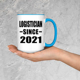 Logistician Since 2021 - 15oz Accent Mug Blue