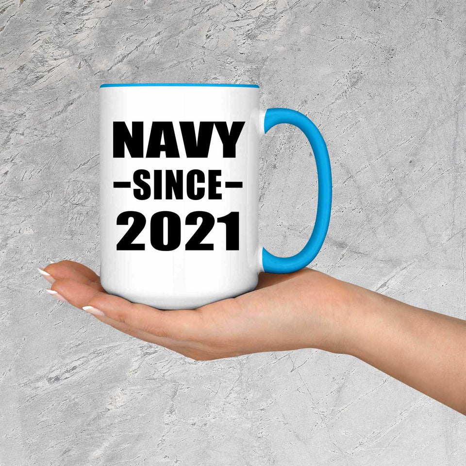 Navy Since 2021 - 15oz Accent Mug Blue