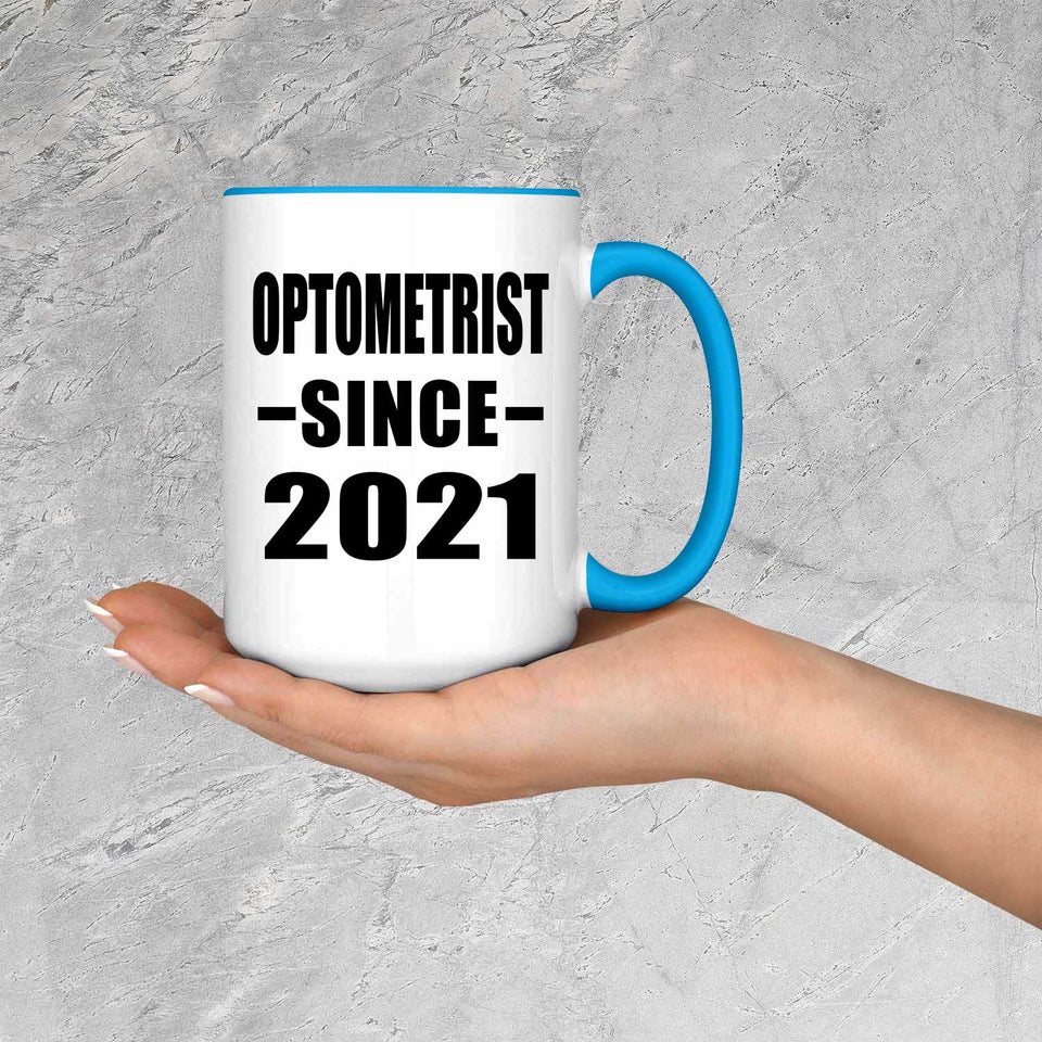 Optometrist Since 2021 - 15oz Accent Mug Blue