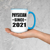 Physician Since 2021 - 15oz Accent Mug Blue
