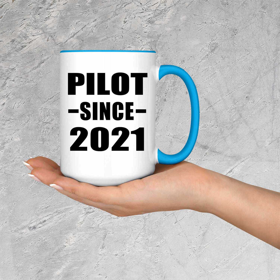 Pilot Since 2021 - 15oz Accent Mug Blue
