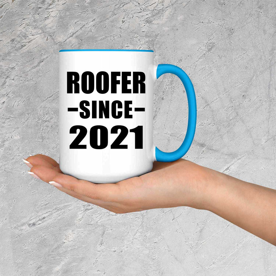 Roofer Since 2021 - 15oz Accent Mug Blue