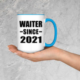 Waiter Since 2021 - 15oz Accent Mug Blue