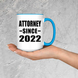 Attorney Since 2022 - 15oz Accent Mug Blue