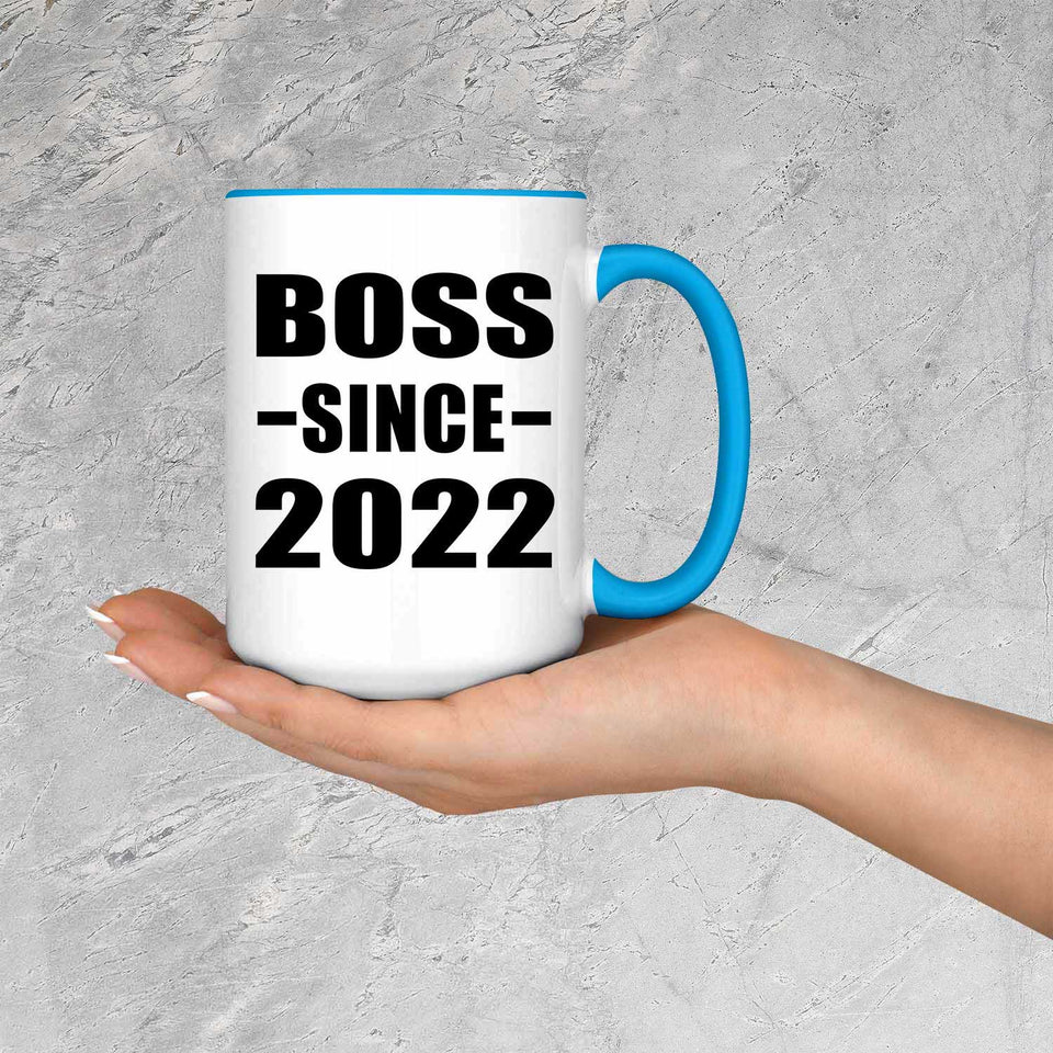 Boss Since 2022 - 15oz Accent Mug Blue