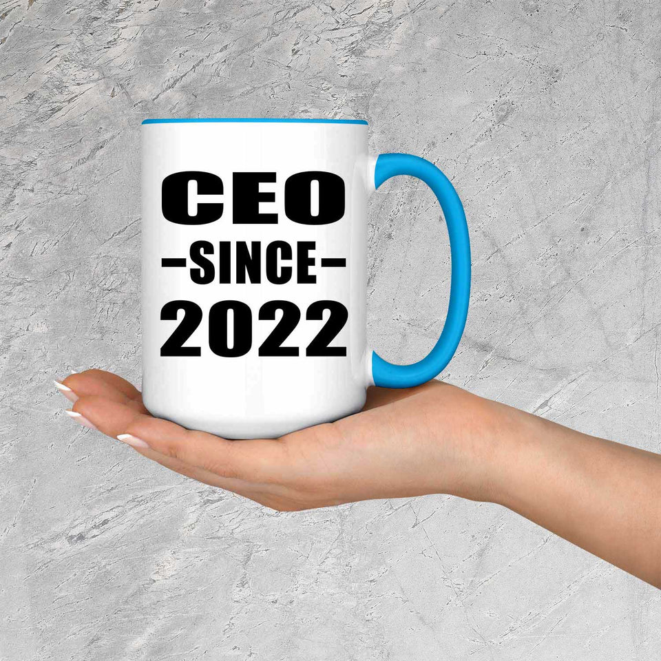 CEO Since 2022 - 15oz Accent Mug Blue