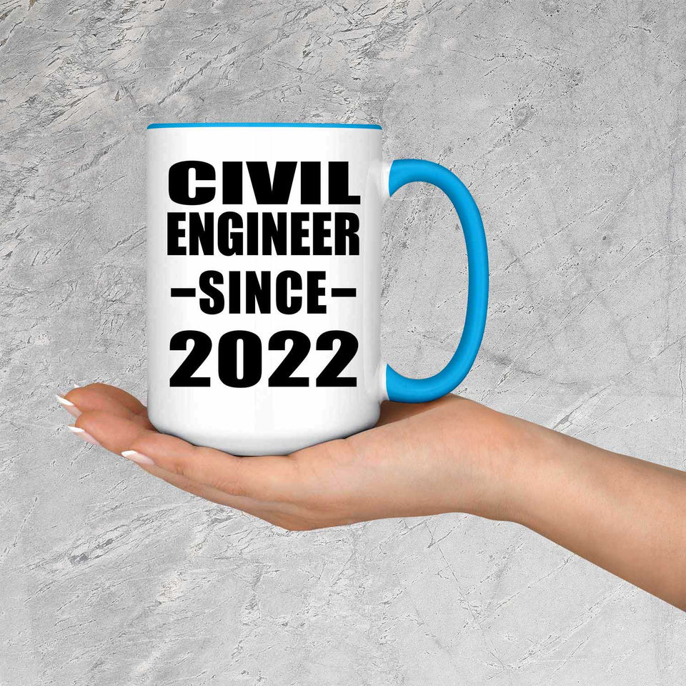 Civil Engineer Since 2022 - 15oz Accent Mug Blue
