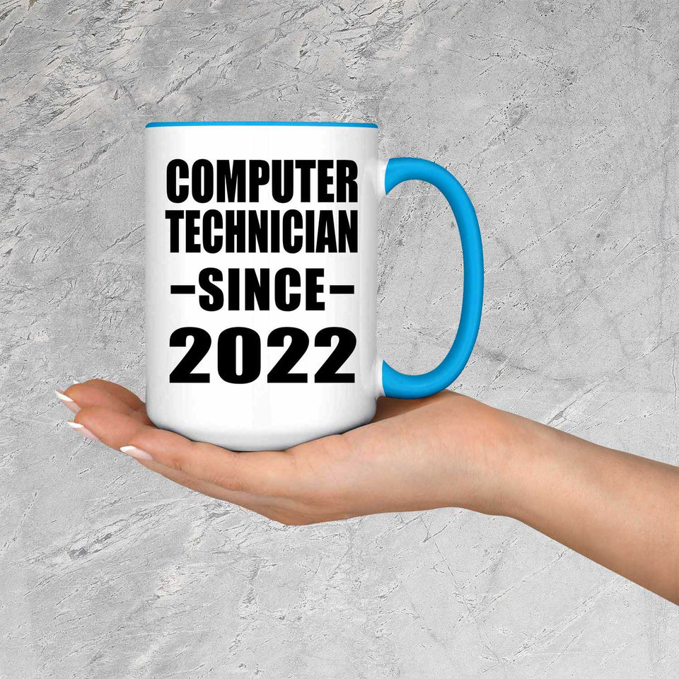 Computer Technician Since 2022 - 15oz Accent Mug Blue