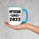Optician Since 2022 - 15oz Accent Mug Blue