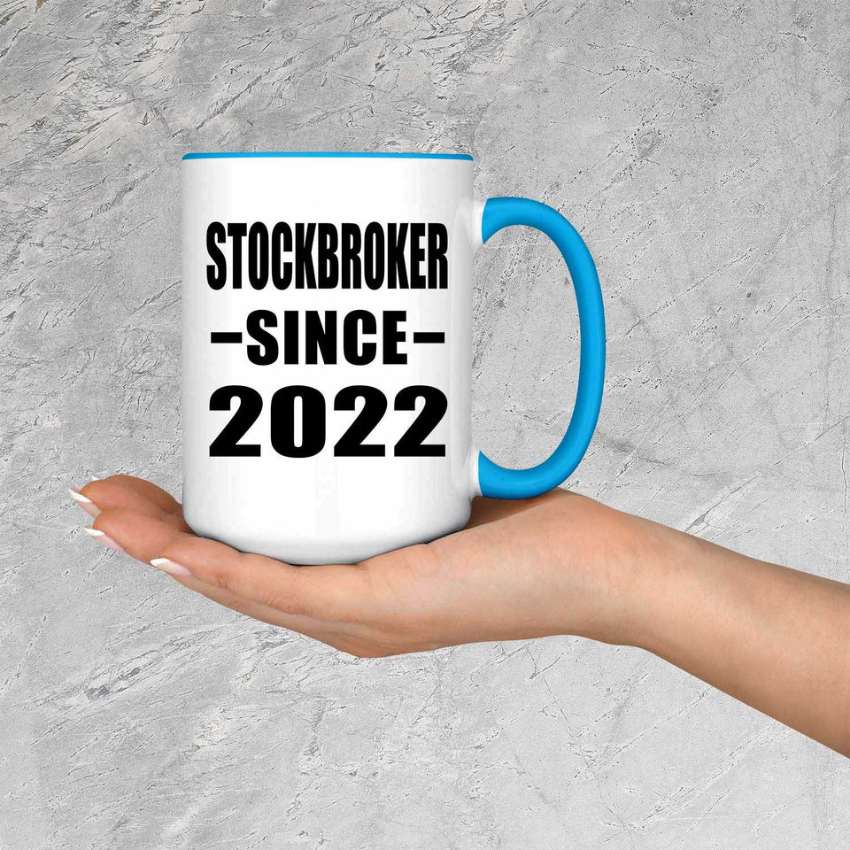 Stockbroker Since 2022 - 15oz Accent Mug Blue