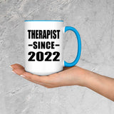 Therapist Since 2022 - 15oz Accent Mug Blue