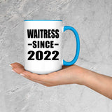 Waitress Since 2022 - 15oz Accent Mug Blue