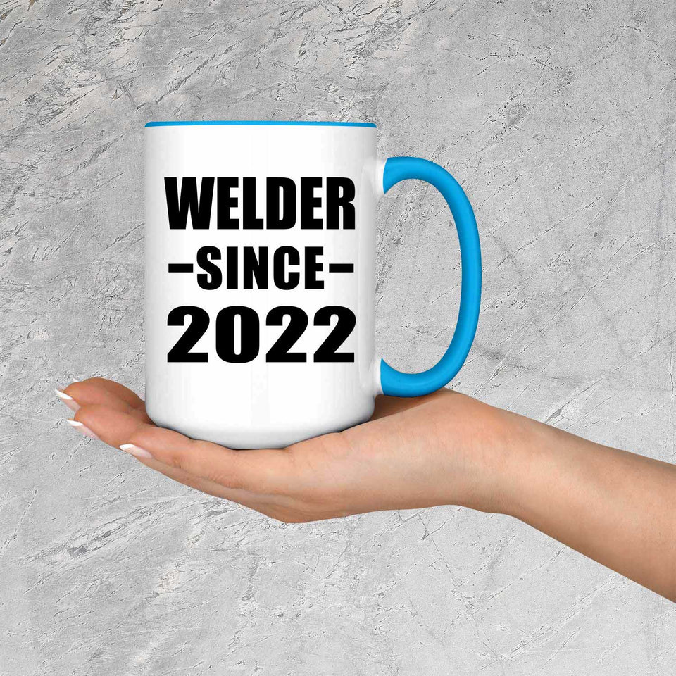 Welder Since 2022 - 15oz Accent Mug Blue