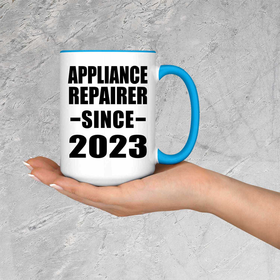 Appliance Repairer Since 2023 - 15oz Accent Mug Blue