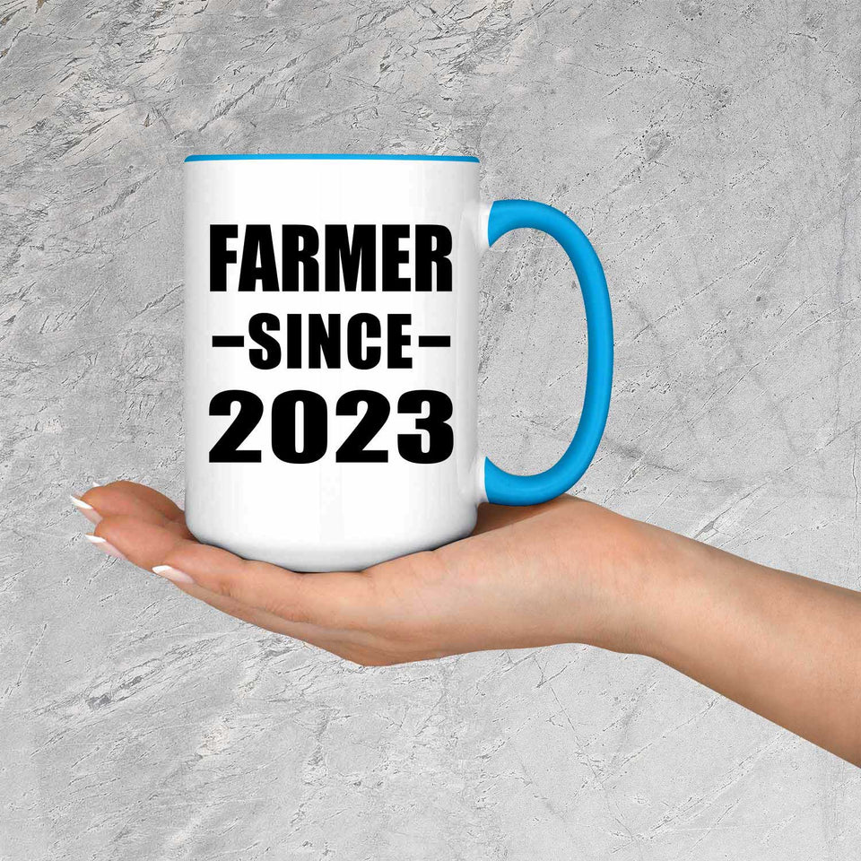 Farmer Since 2023 - 15oz Accent Mug Blue