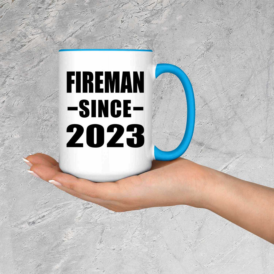Fireman Since 2023 - 15oz Accent Mug Blue