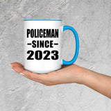 Policeman Since 2023 - 15oz Accent Mug Blue