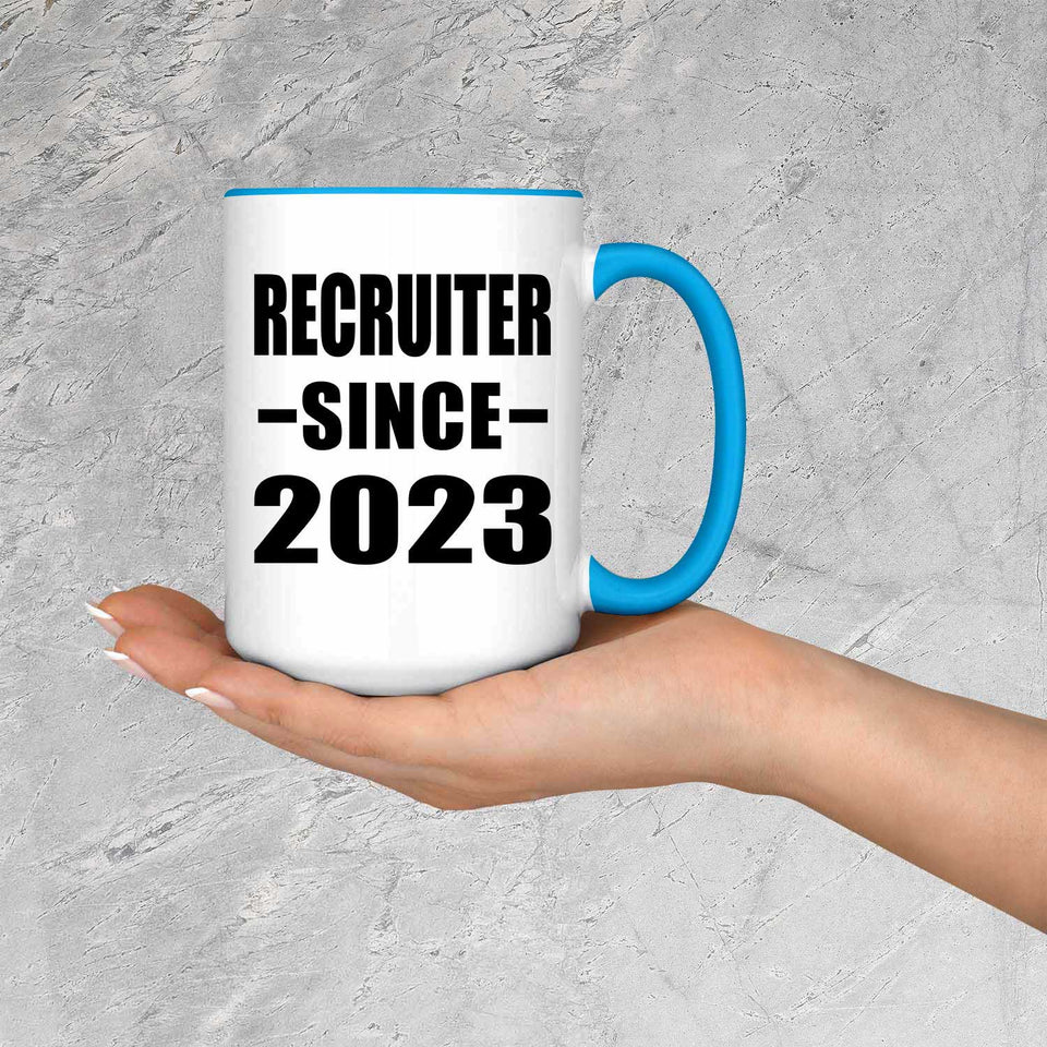 Recruiter Since 2023 - 15oz Accent Mug Blue
