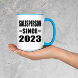 Salesperson Since 2023 - 15oz Accent Mug Blue