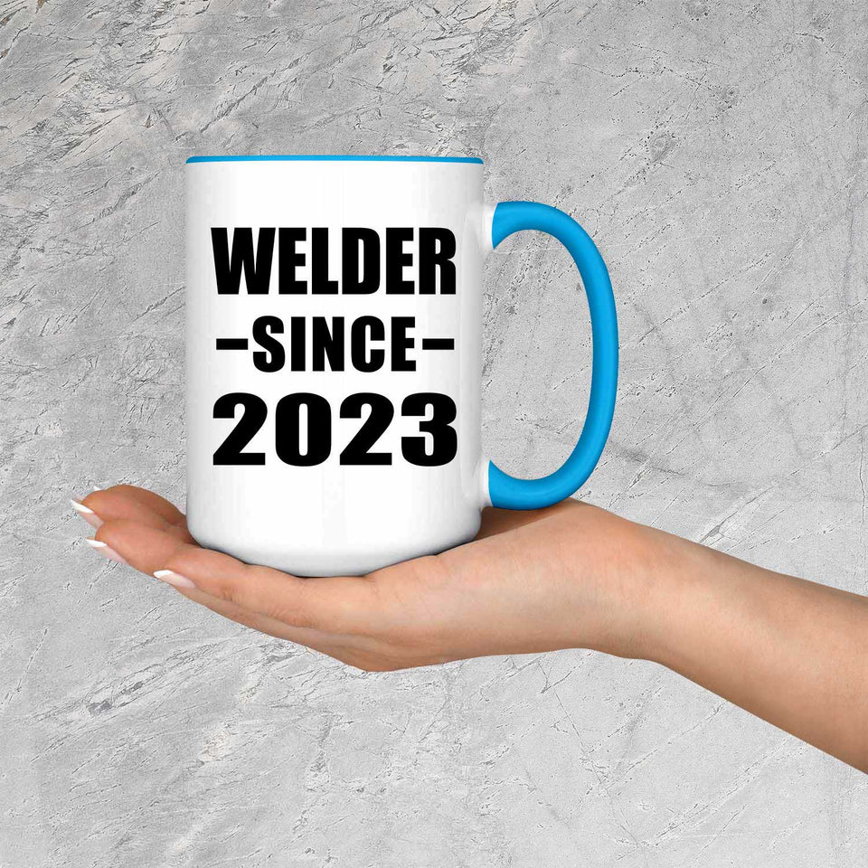 Welder Since 2023 - 15oz Accent Mug Blue