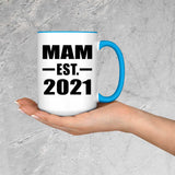 Mam Established EST. 2021 - 15oz Accent Mug Blue