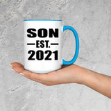 Son Established EST. 2021 - 15oz Accent Mug Blue