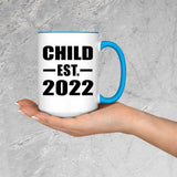 Child Established EST. 2022 - 15oz Accent Mug Blue