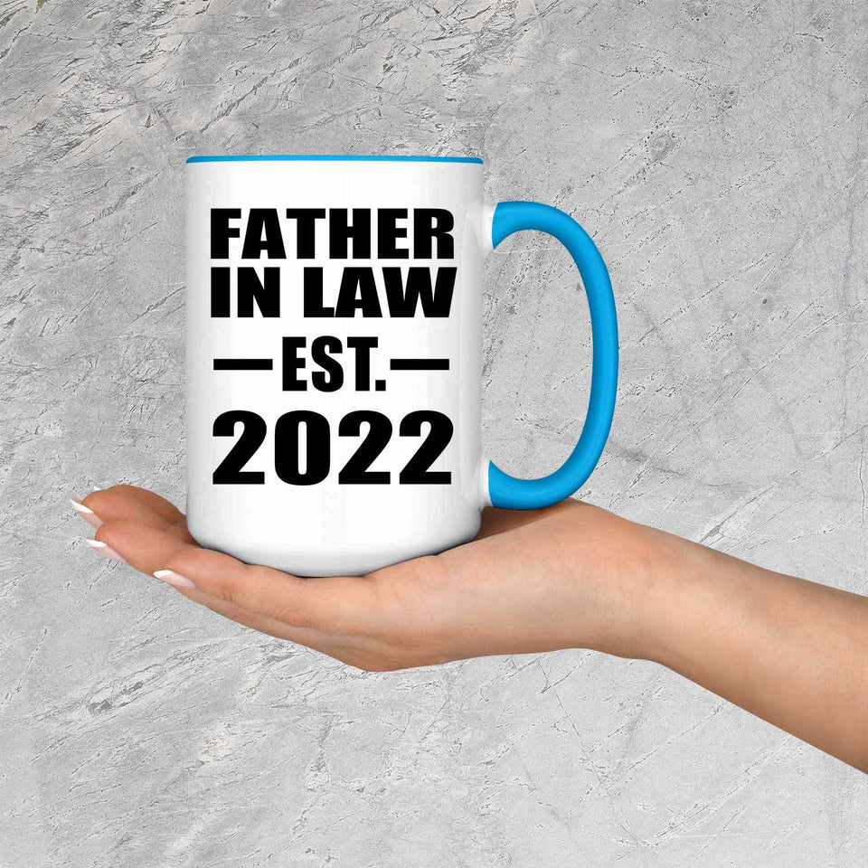 Father In Law Established EST. 2022 - 15oz Accent Mug Blue