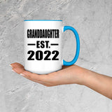 Granddaughter Established EST. 2022 - 15oz Accent Mug Blue