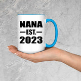 Nana Established EST. 2023 - 15oz Accent Mug Blue