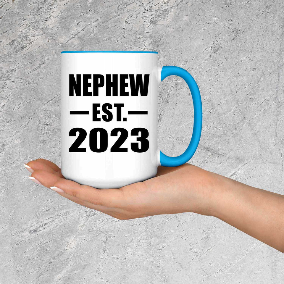 Nephew Established EST. 2023 - 15oz Accent Mug Blue