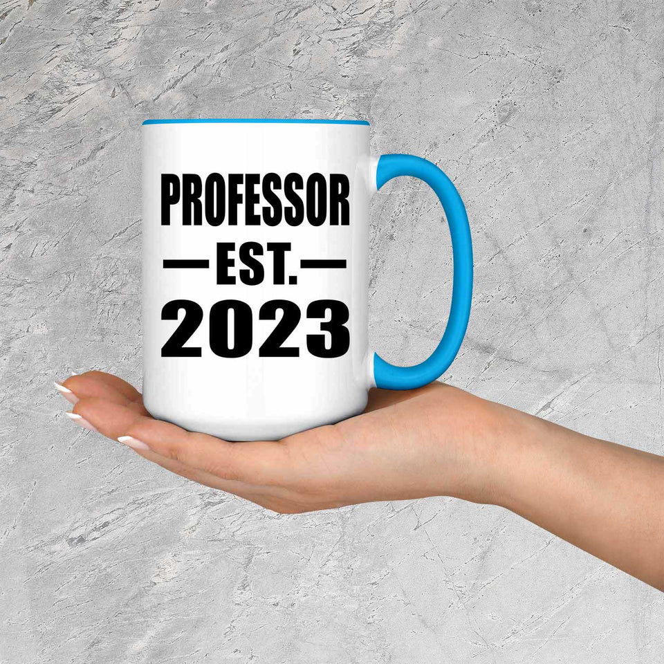 Professor Established EST. 2023 - 15oz Accent Mug Blue