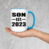 Son Established EST. 2023 - 15oz Accent Mug Blue
