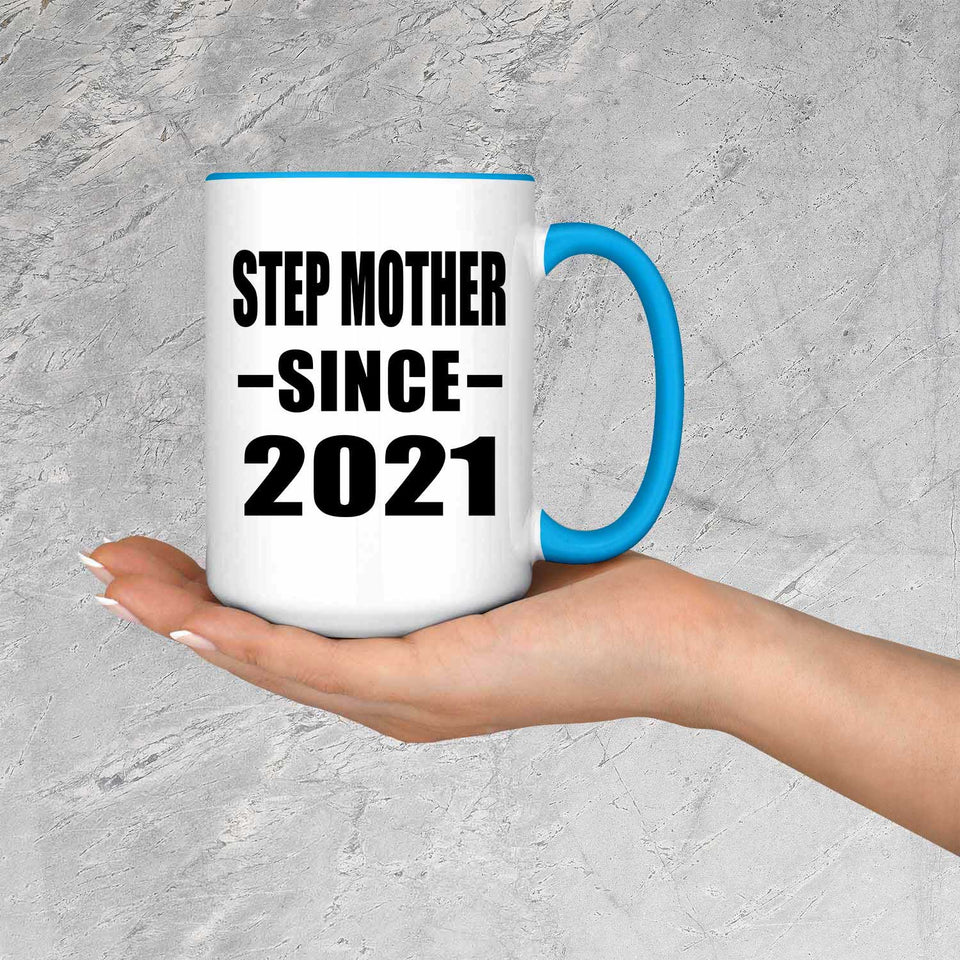 Step Mother Since 2021 - 15oz Accent Mug Blue