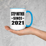 Step Mother Since 2021 - 15oz Accent Mug Blue