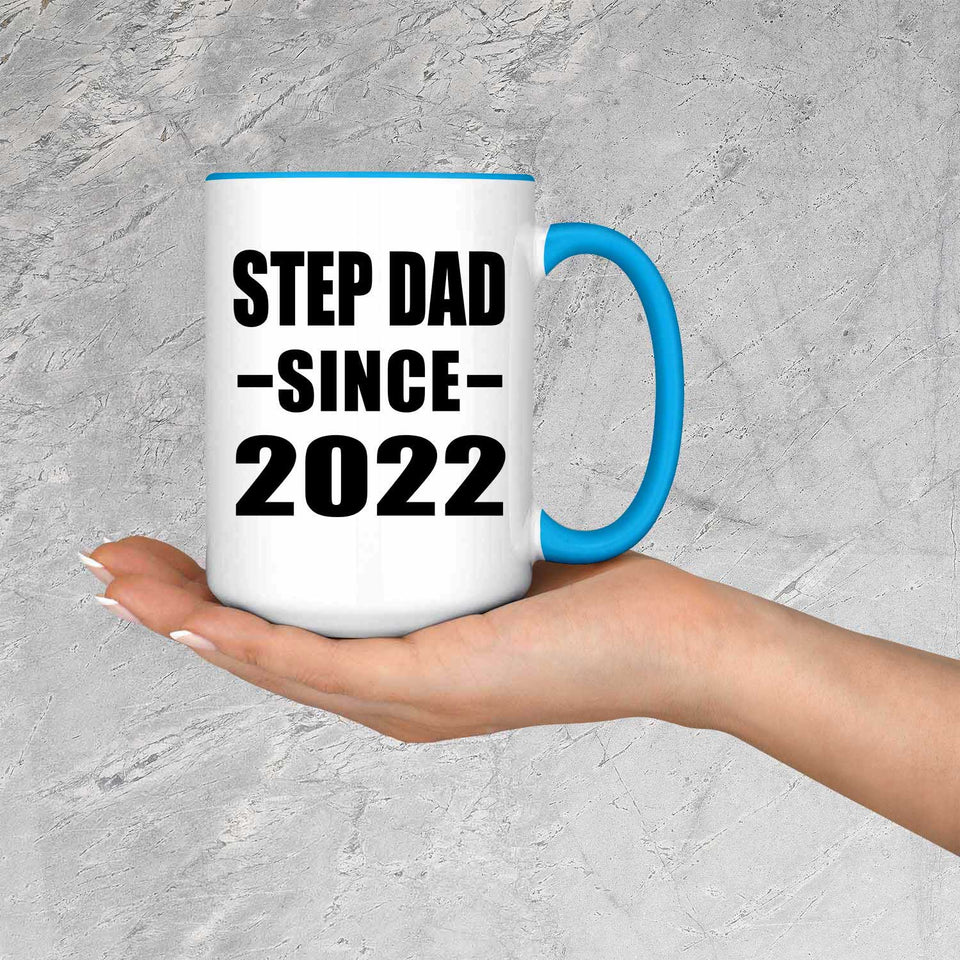 Step Dad Since 2022 - 15oz Accent Mug Blue