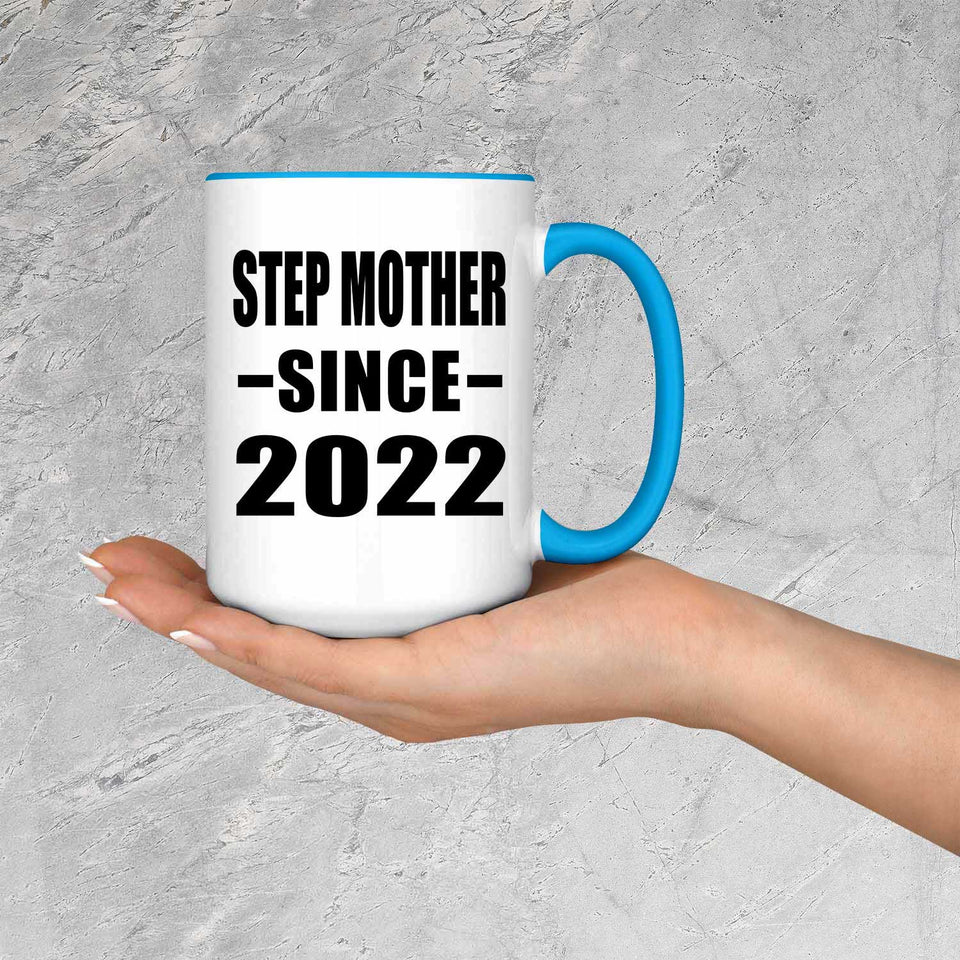Step Mother Since 2022 - 15oz Accent Mug Blue