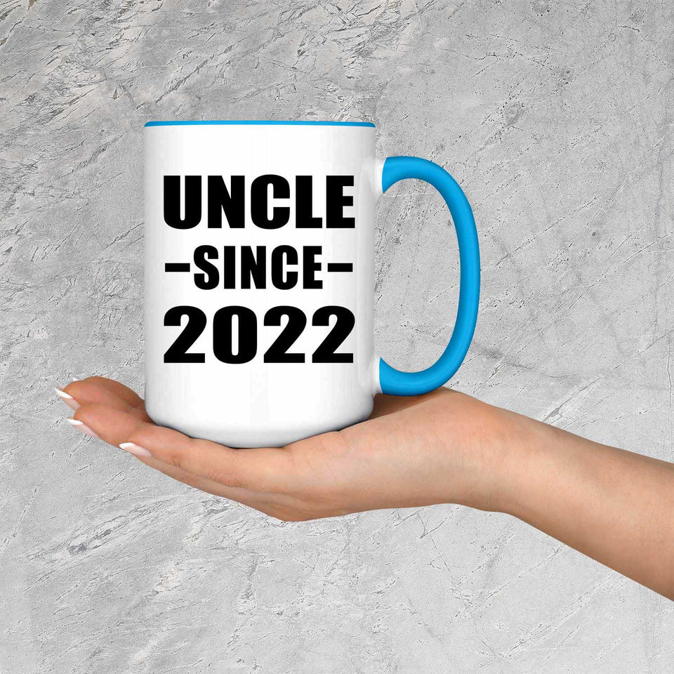 Uncle Since 2022 - 15oz Accent Mug Blue