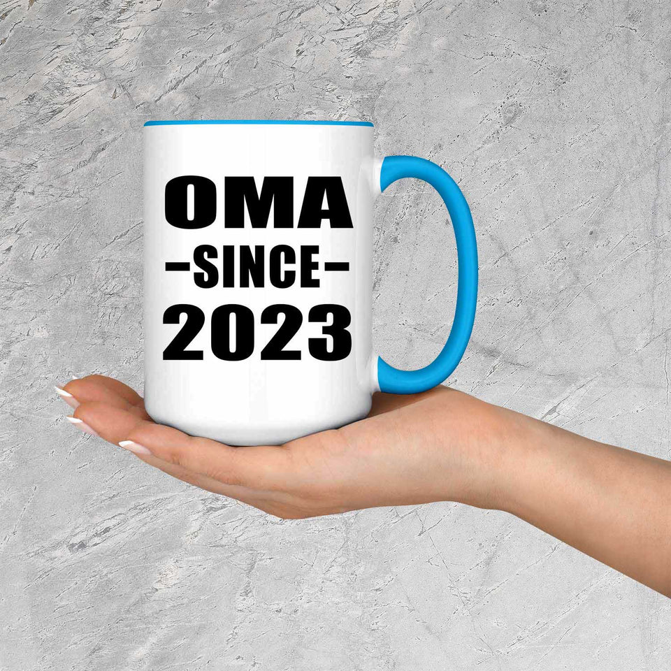 Oma Since 2023 - 15oz Accent Mug Blue